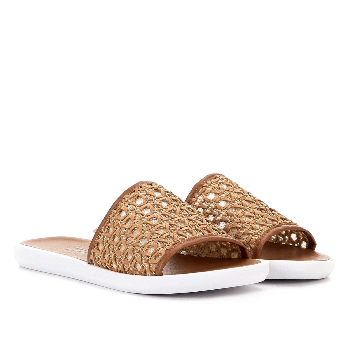 Rasteira Vizzano Slide Tramada - Caramelo é ruim? Rasteira Vizzano Slide Tramada - Caramelo é boa?