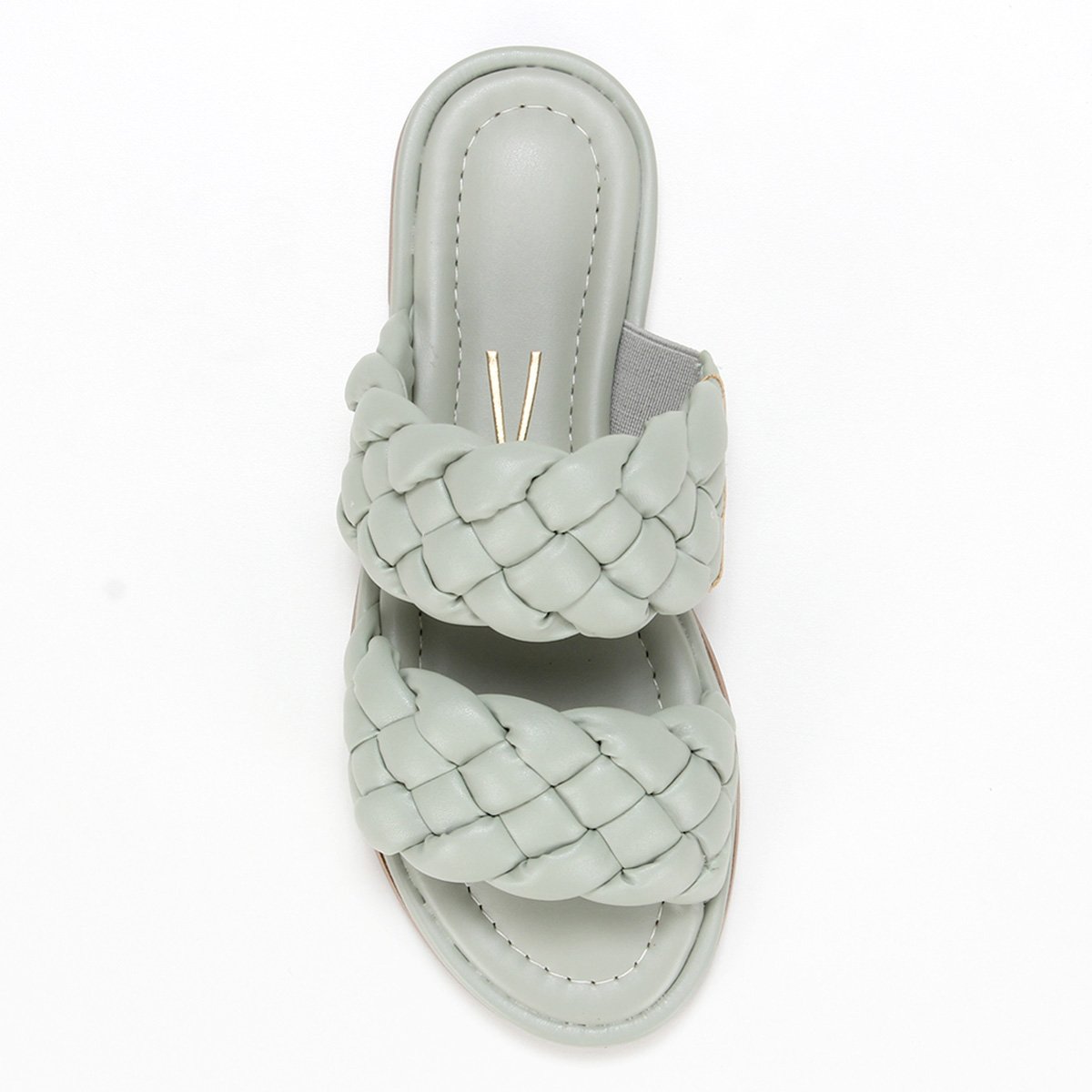 Rasteira Vizzano Trançada Feminina - Verde água | Zattini