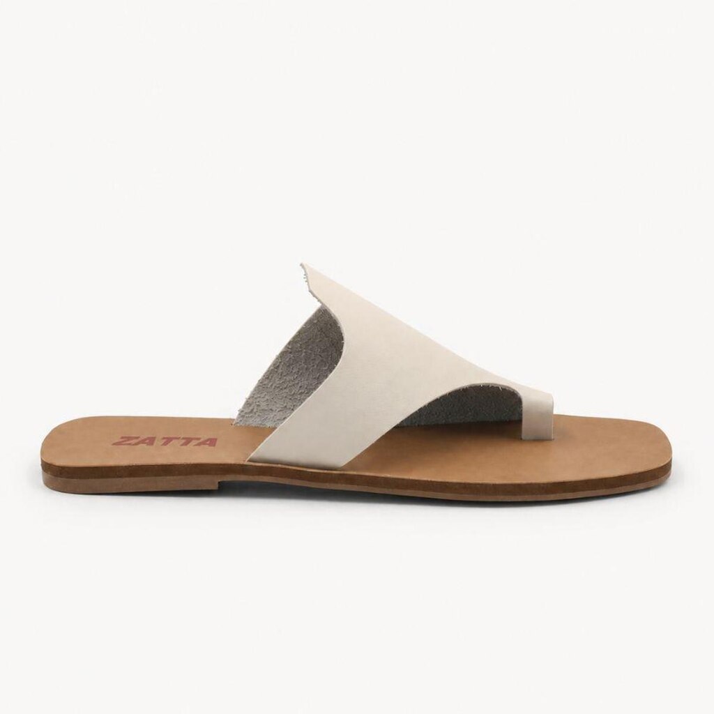 Rasteira Zatta Assimétrica Alícia Off White Branco 39