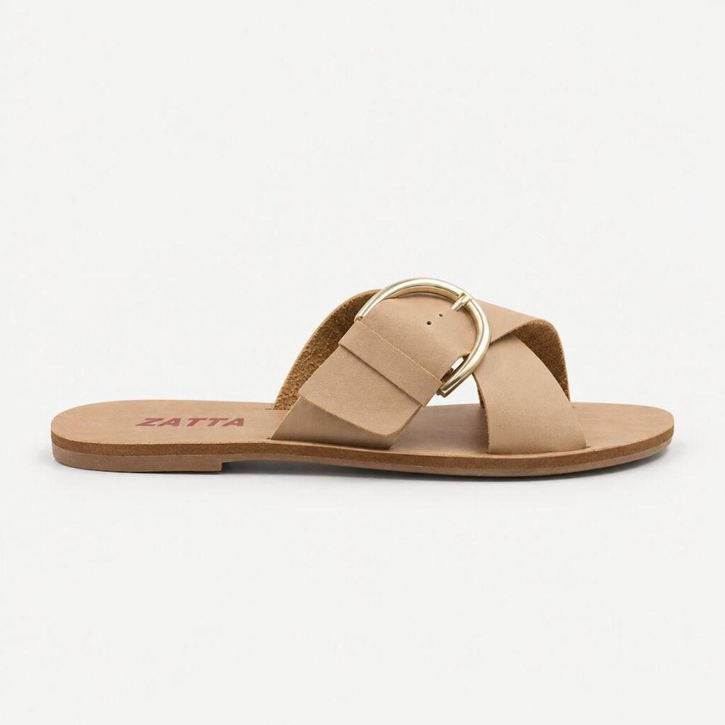 Rasteira Zatta Fivela Lateral Amanda Nude Preto 38