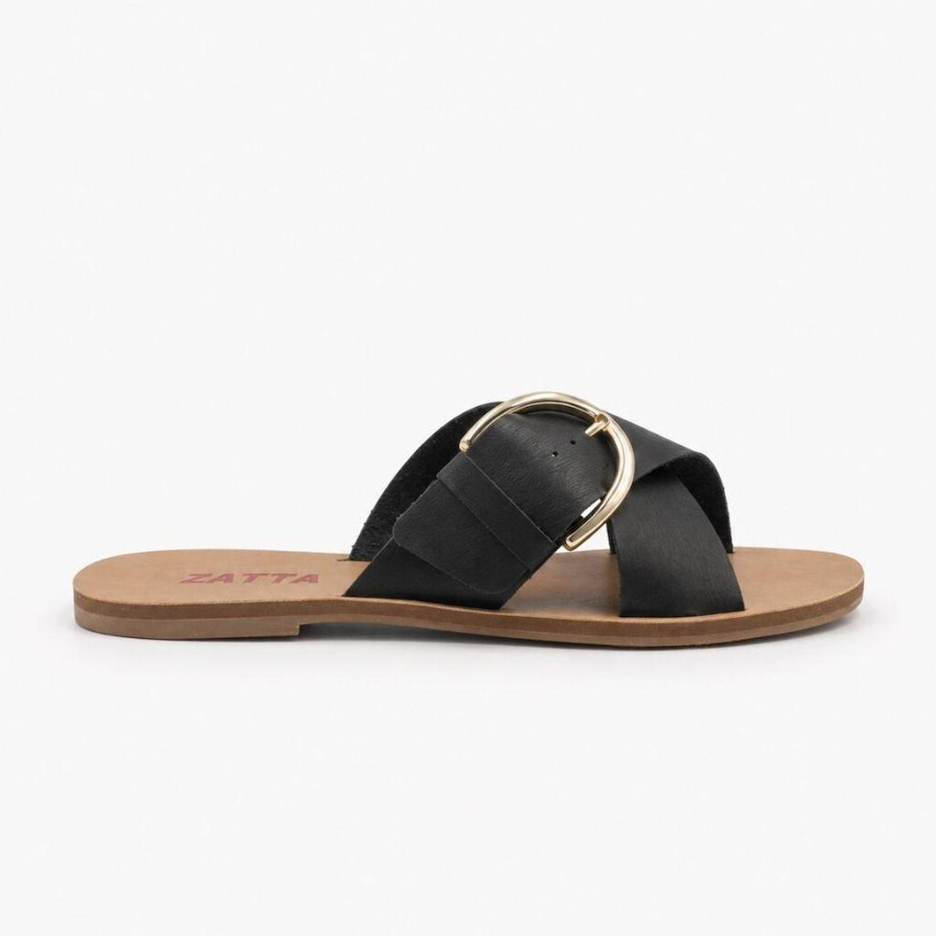Rasteira Zatta Fivela Lateral Amanda Preto Preto 38