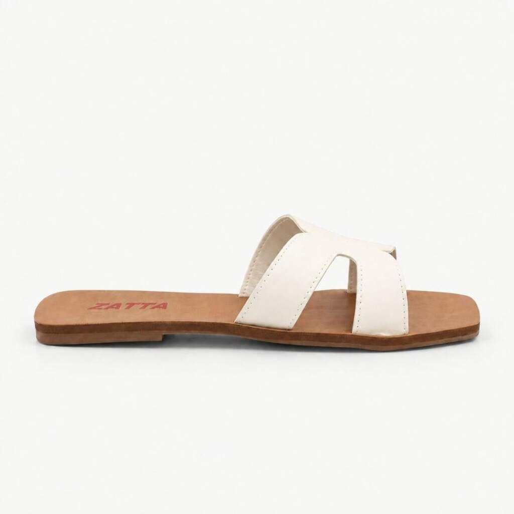 Rasteira Zatta H Camile Off white Branco 36