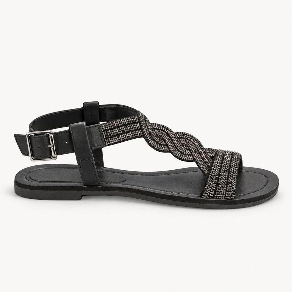 Rasteira Zatta Strass Norma Preto Onix Preto 38