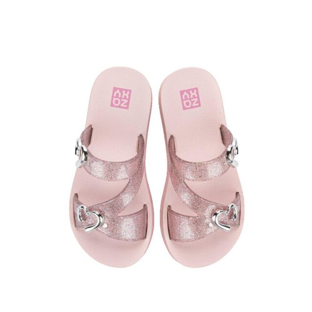 Rasteira Zaxy Plataforma Rosa Lover