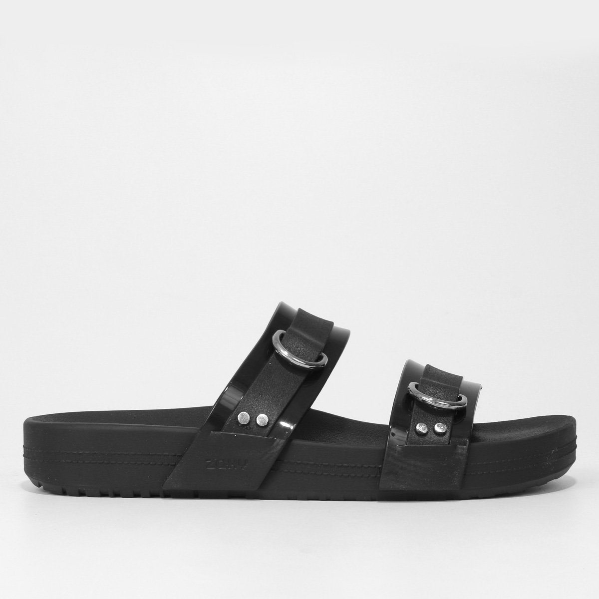 Rasteira Zaxy Slide Intensa Feminina - Preto Menor preço em Rasteira Zaxy Slide Intensa Feminina - Preto