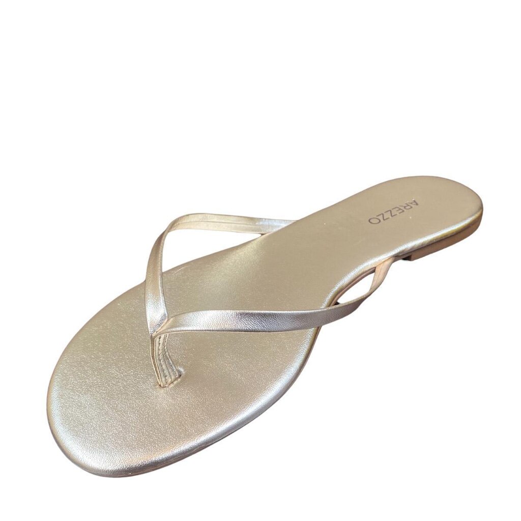 Rasteirinha Arezzo Tiras Flip Flop Dourada