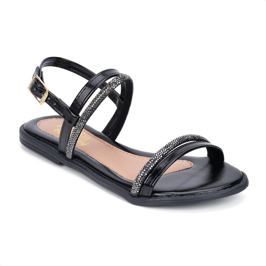 Rasteirinha Fashion Infantil Tiras Duplas De Strass