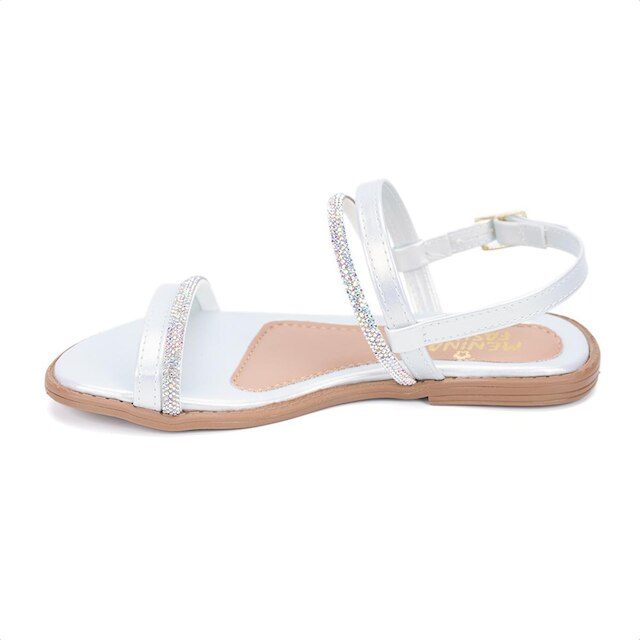 Rasteirinha Fashion Infantil Tiras Duplas De Strass