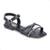 Rasteirinha Infantil Tiras Cruzadas De Strass - Preto