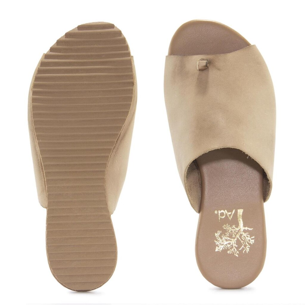 Rasteirinha Slide Flat Em Couro Tropicaos Feminina