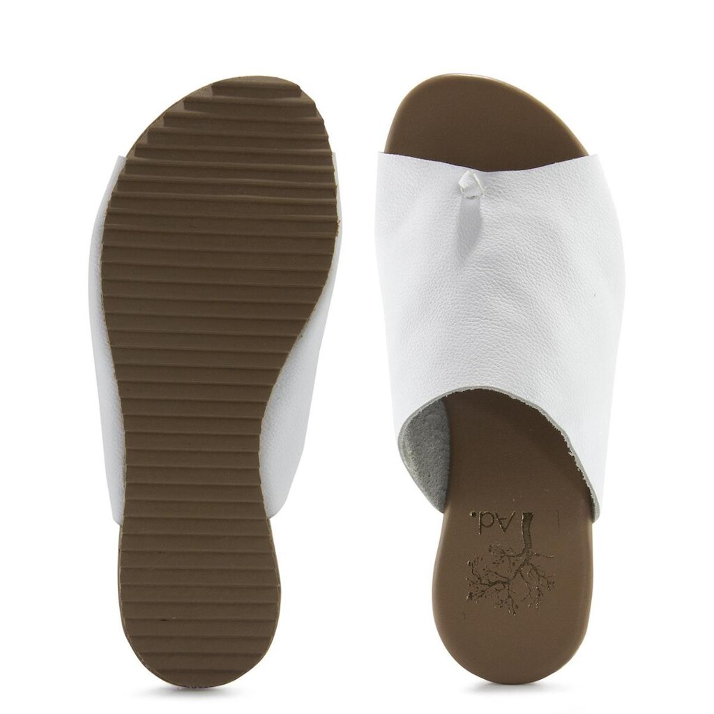 Rasteirinha Slide Flat Em Couro Tropicaos Feminina