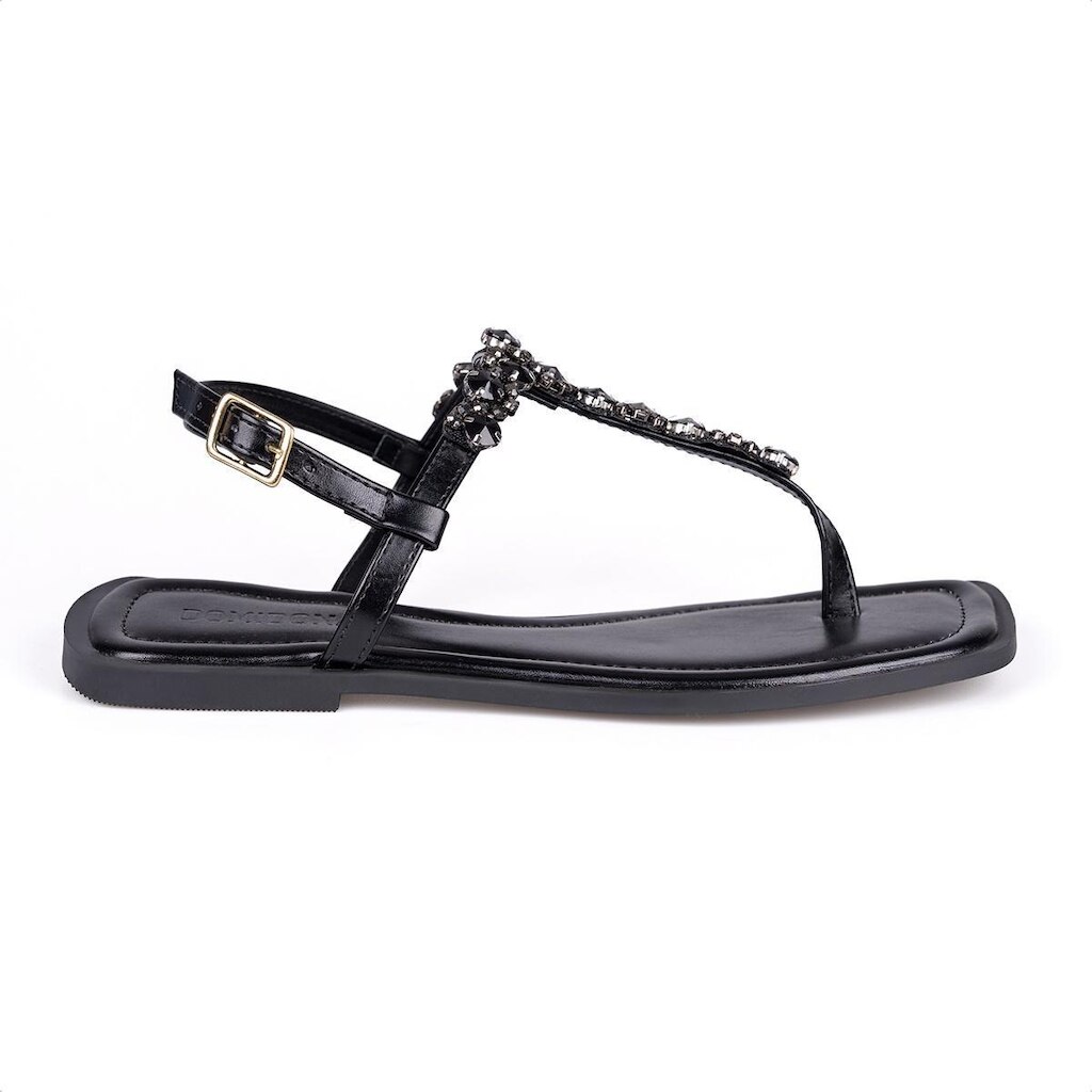 Rasteirinha Slingback Flat Pedrarias Brilho Bico Quadrado 257.06