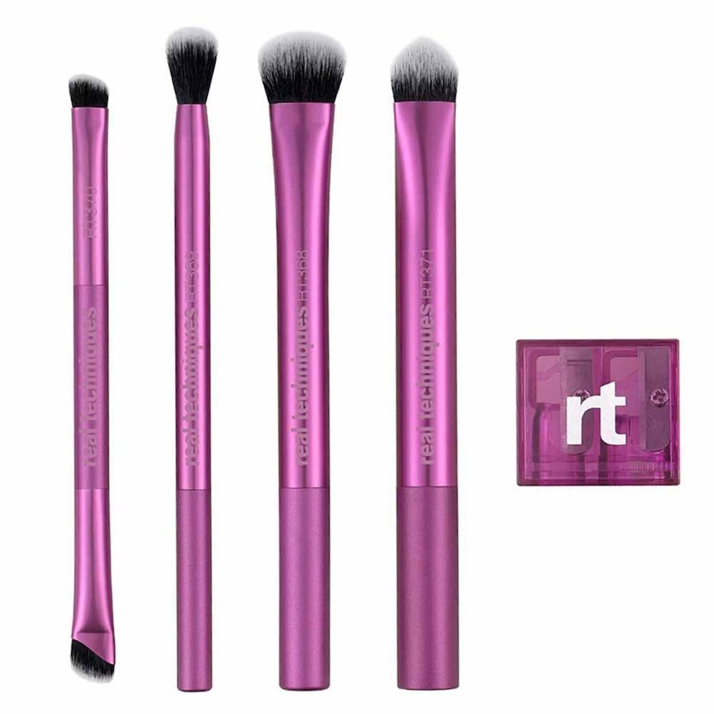 Real Techniques Eye-Conic Essentials Brush Kit - 4 Pincéis + 1 Apontador Kit
