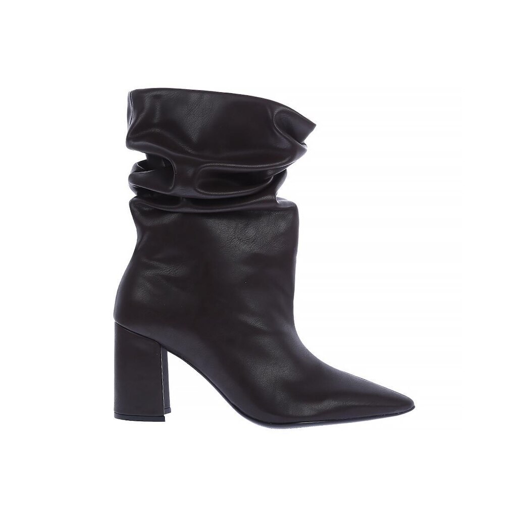 Rebeca - Bota Feminina Slouchy Salto Bloco Marrom Café