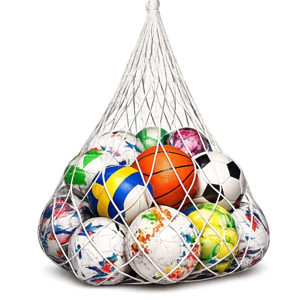 Rede Para Transporte de Bolas Basquete Futebol Handebol Volei Fio 4mm Seda 20 Bolas Sports Mania