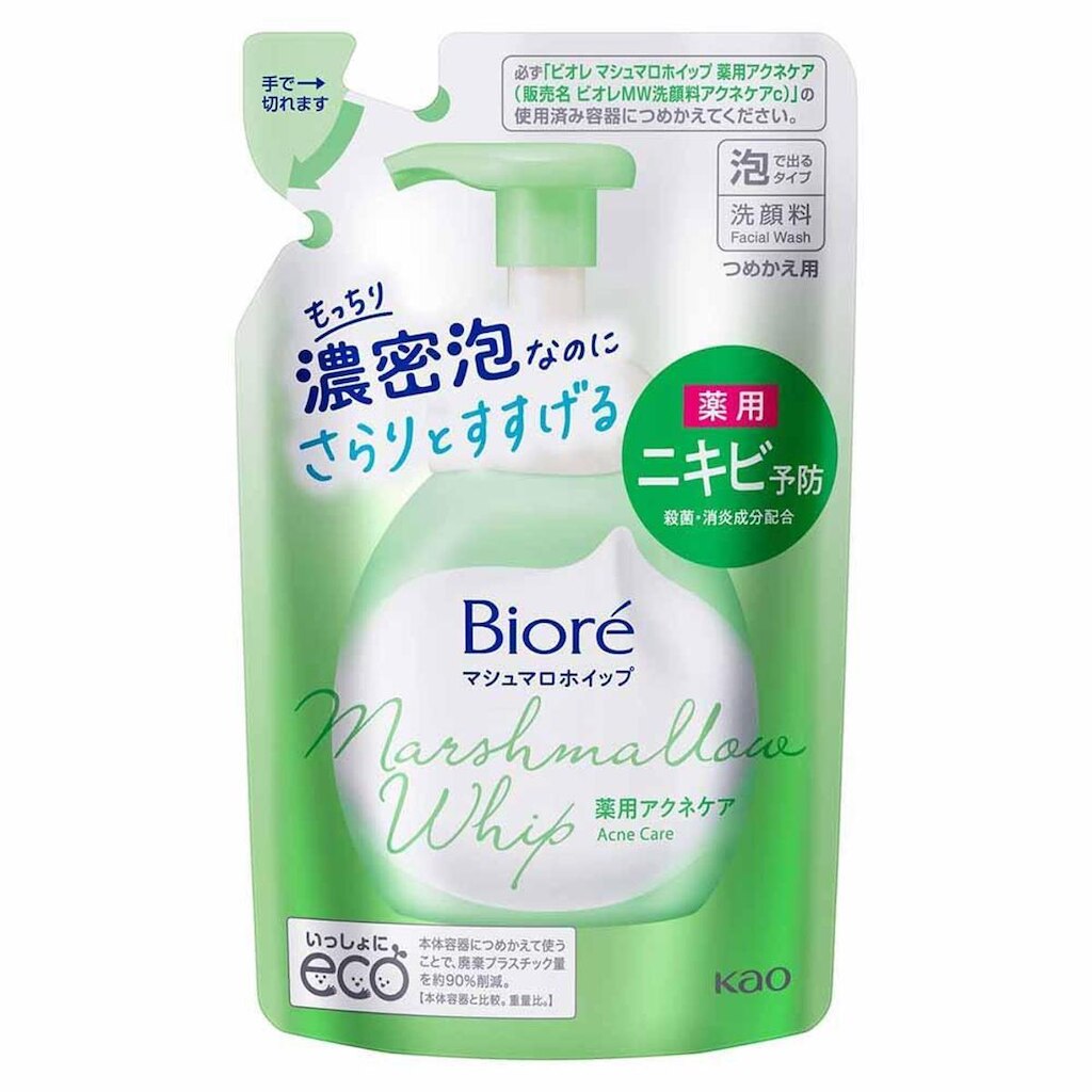 Refil Espuma de Limpeza Facial Biore Marshmallow Whip Acne Care 130ml