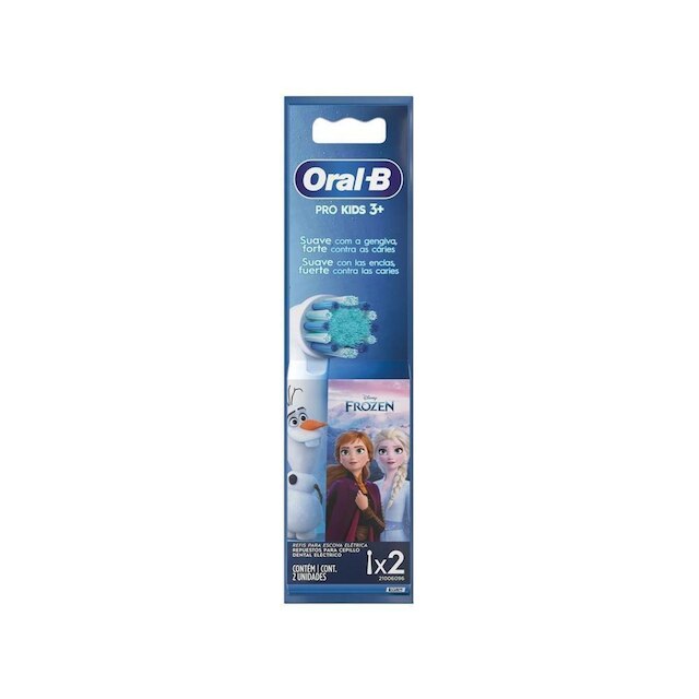 Refil para Escova de Dentes Elétrica Infantil Disney Frozen Oral-B Pro Kids 3+ 2 Unidades
