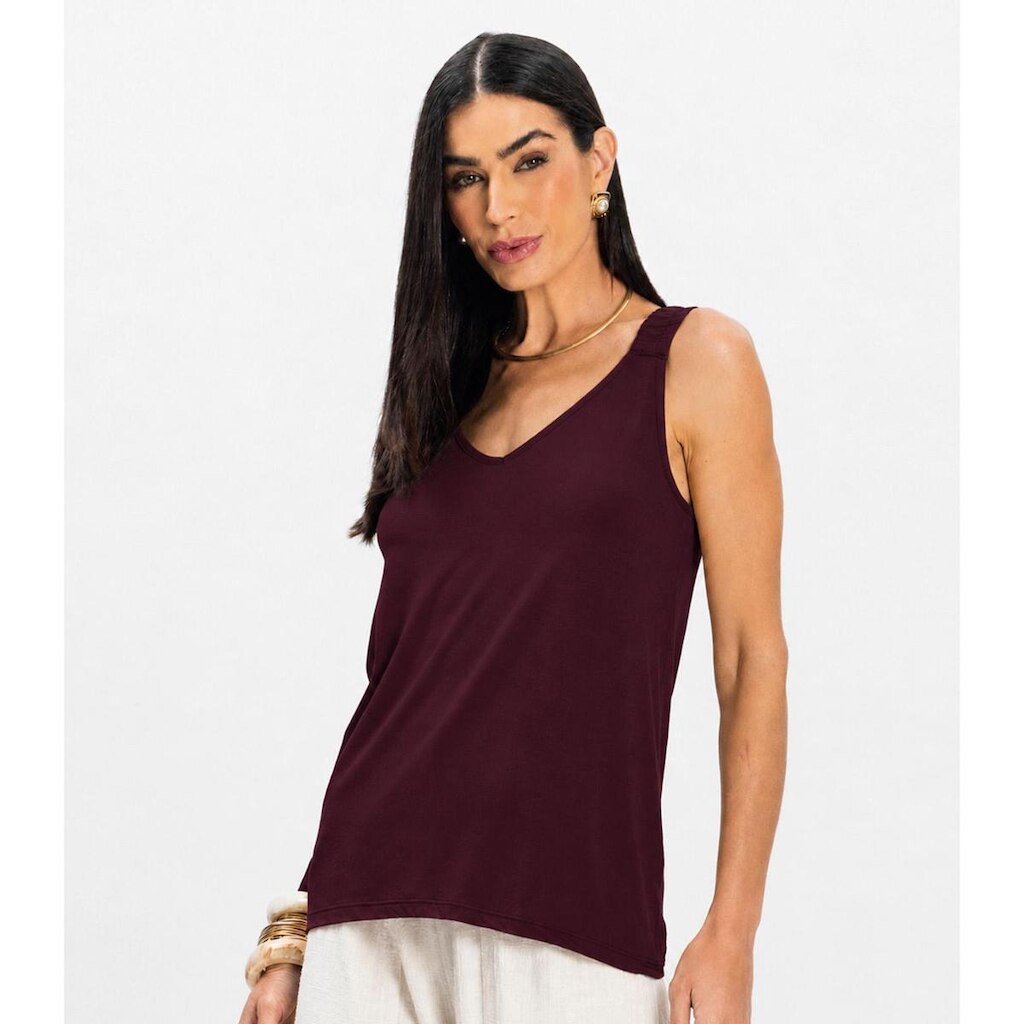 Regata Alça Franzida Feminino Rovitex Roxo