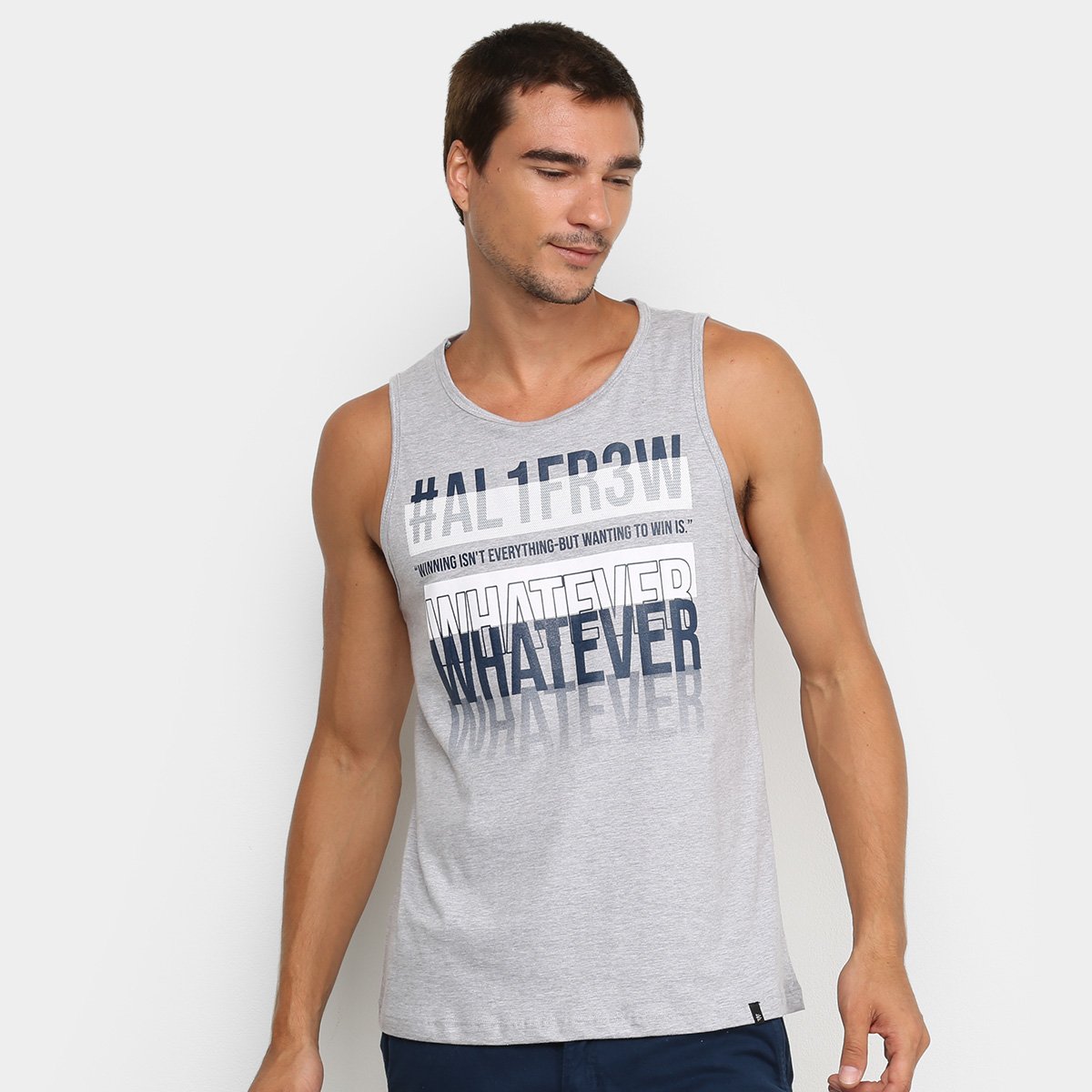 Regata All Free Whatever Masculina - Mescla Menor preço em Regata All Free Whatever Masculina - Mescla