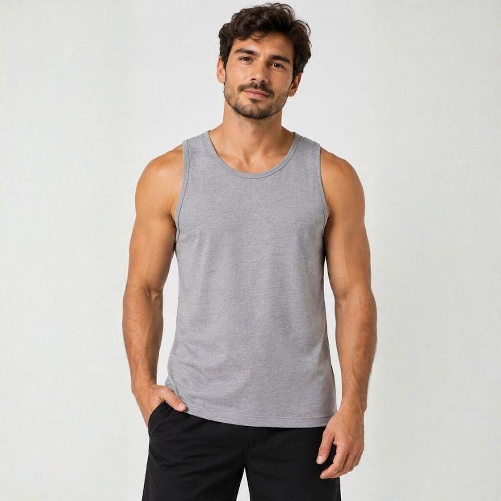 Regata Básica Masculina Lisa Slim Fitness Academia