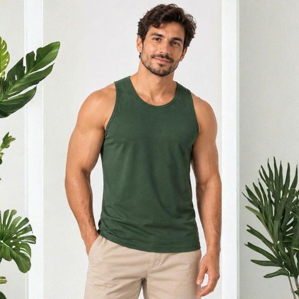 Regata Básica Masculina Lisa Slim Fitness Academia