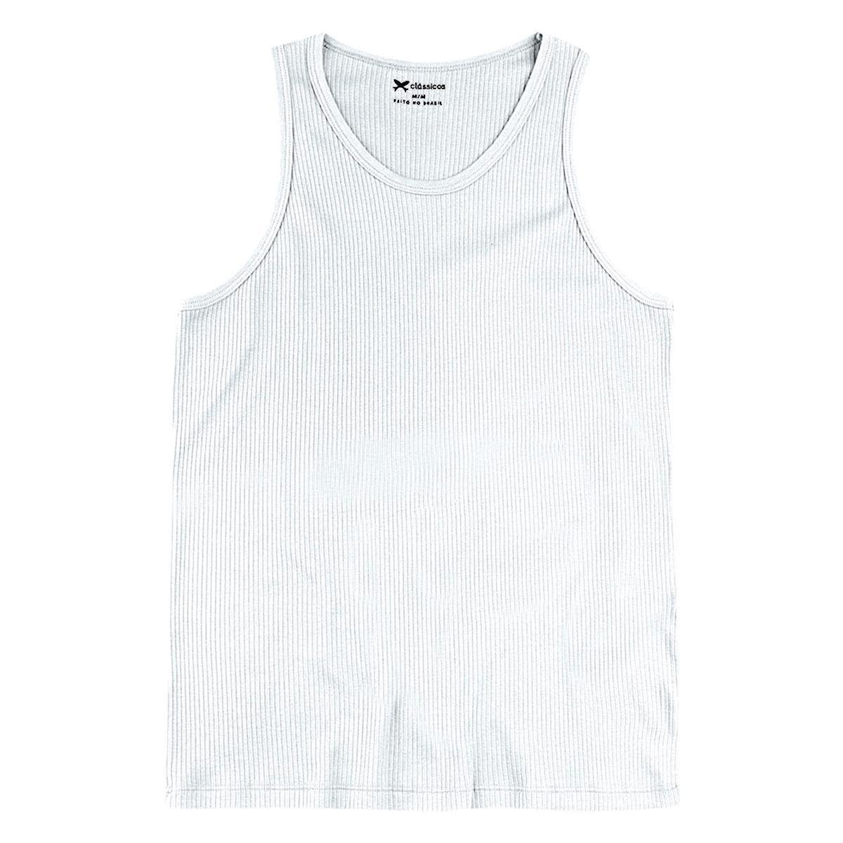 Regata Básica Masculina Slim Em Ribana - 015MHJMEN4 - Branco Menor preço em Regata Básica Masculina Slim Em Ribana - 015MHJMEN4 - Branco