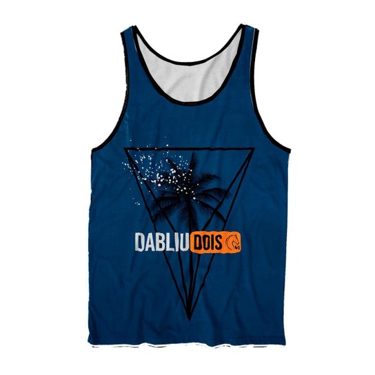 Regata Camiseta Masculina Estampa Full com Coqueiro Verão