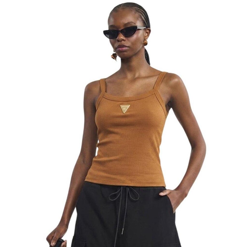 Regata Colcci com Textura Canelada Marrom Drome Feminina