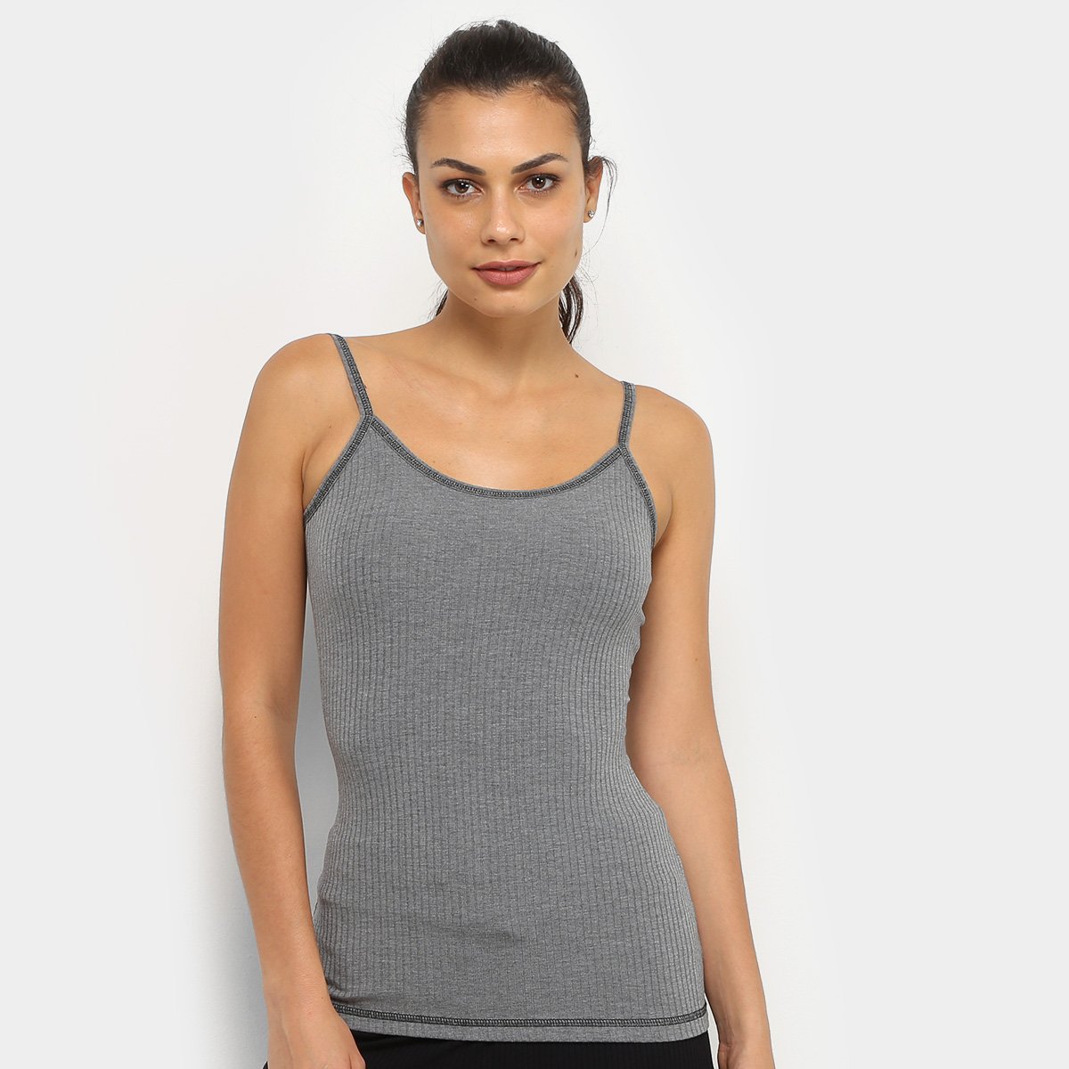 Menor preço em Regata Colcci Fitness Canelada Feminina - Mescla