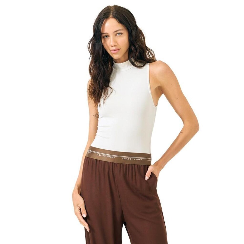 Regata Colcci Slim Gola Alta Off Natural Feminina