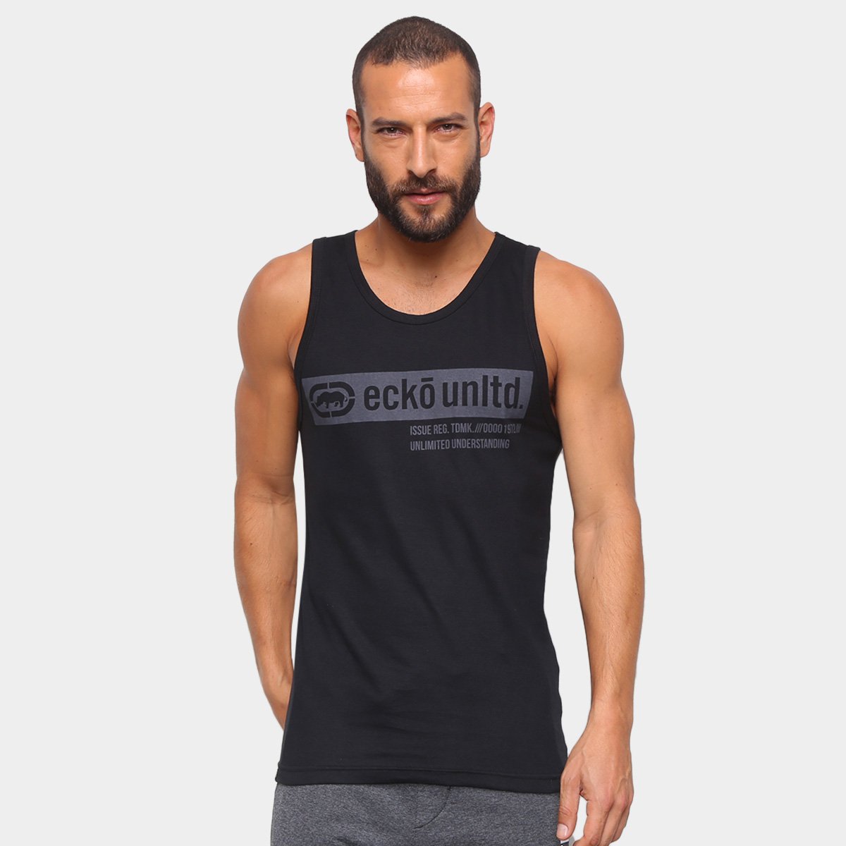 Regata Ecko Logo Print Masculina - Preto Menor preço em Regata Ecko Logo Print Masculina - Preto