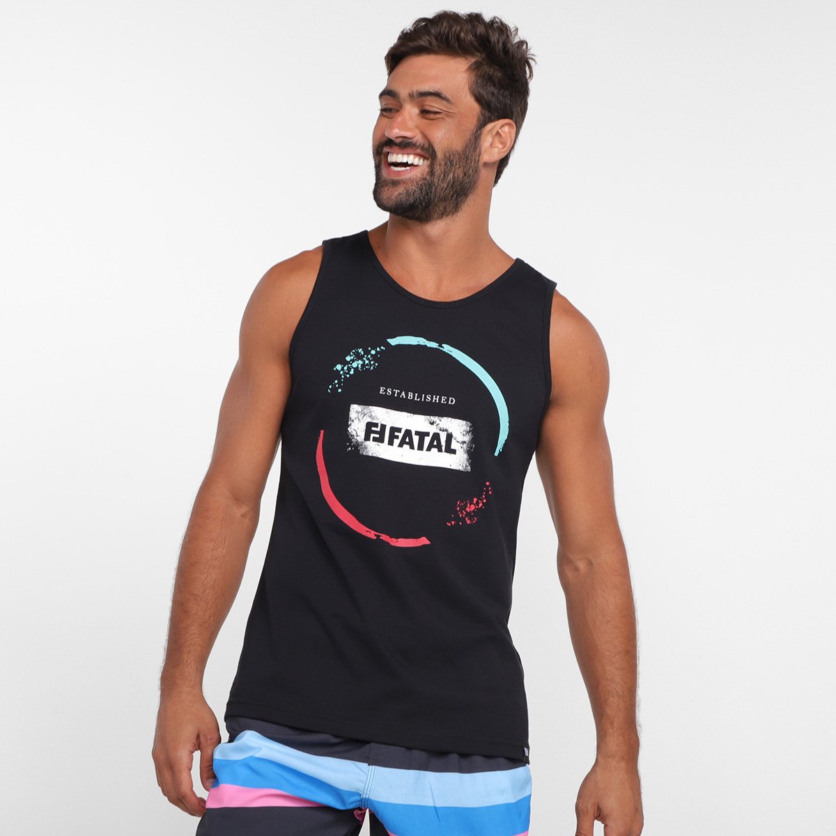 Regata Fatal Estampada Masculina - Preto é ruim? Regata Fatal Estampada Masculina - Preto é boa?
