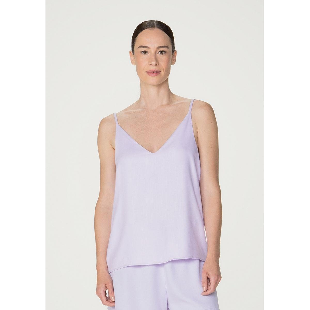 Regata Feminina Alças Finas Em Tecido De Viscose - Roxo Menor preço em Regata Feminina Alças Finas Em Tecido De Viscose - Roxo