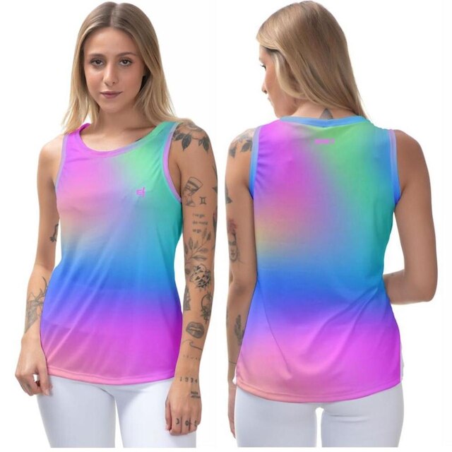 Regata Feminina Camiseta Academia Esporte Estampada