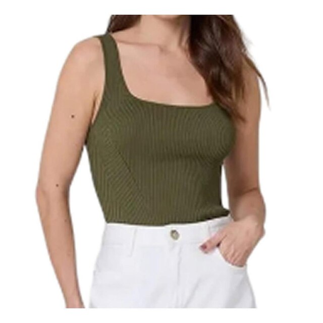Regata Feminina Dudalina Tricot Canelado Verde - 12190455