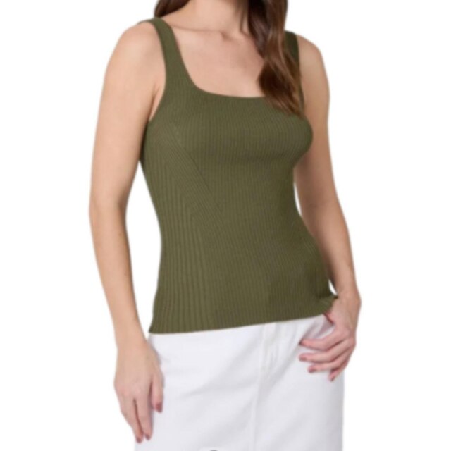 Regata Feminina Dudalina Tricot Canelado Verde - 12190455