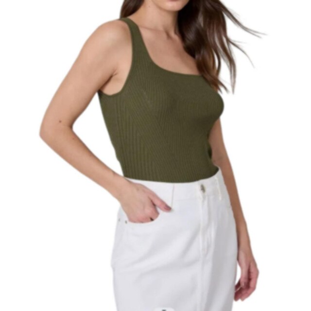 Regata Feminina Dudalina Tricot Canelado Verde - 12190455