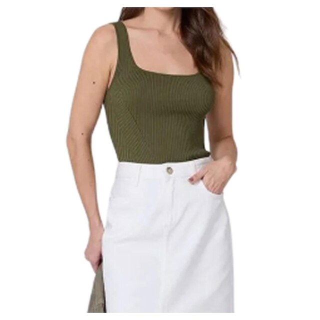 Regata Feminina Dudalina Tricot Canelado Verde - 12190455
