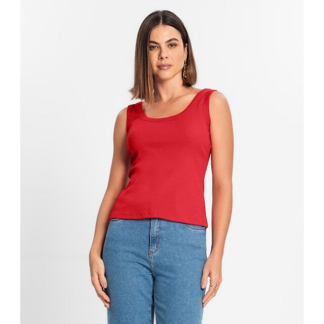 Regata Feminina Em Ribana Rovitex Vermelho