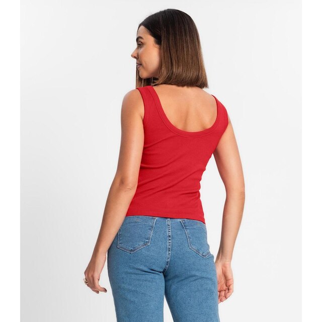 Regata Feminina Em Ribana Rovitex Vermelho