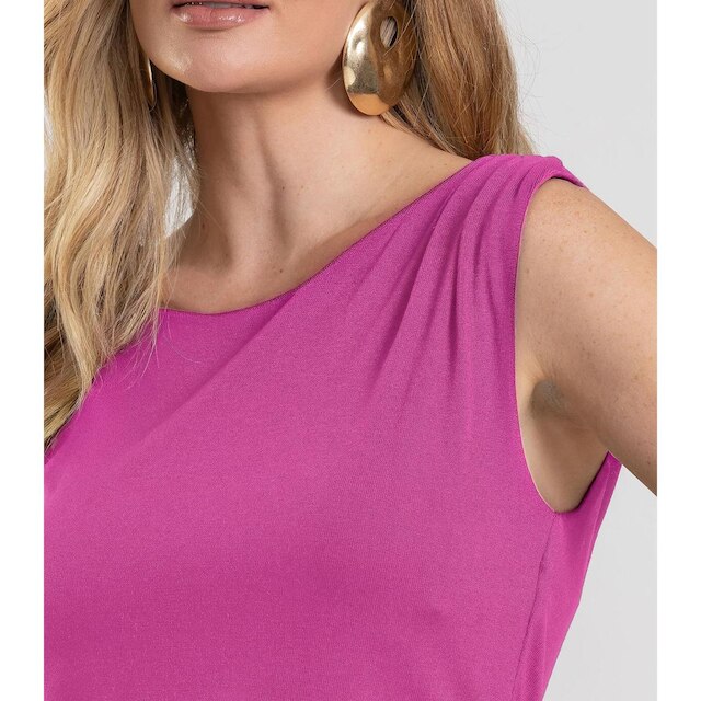 Regata Feminina em Visco Tricot Dianna Rosa