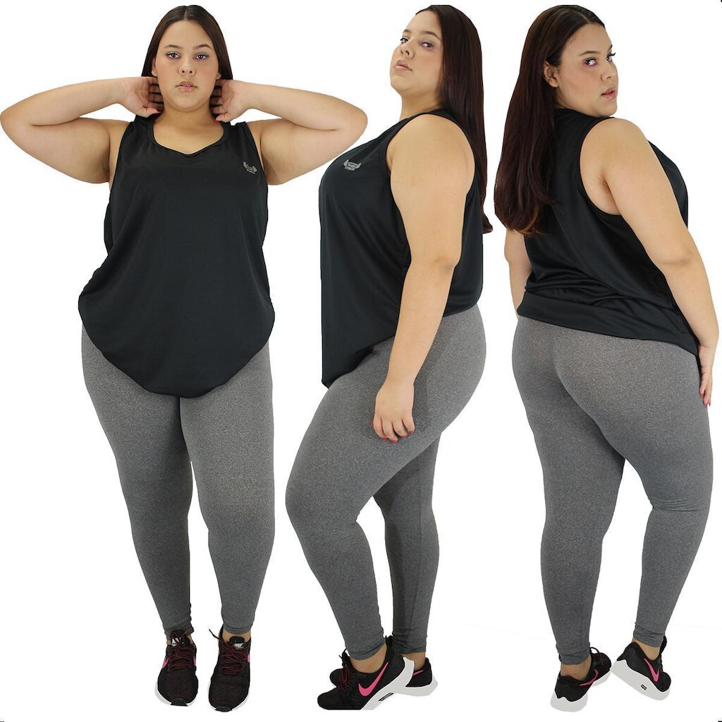 Regata Feminina Fit Plus Size Fitness Academia
