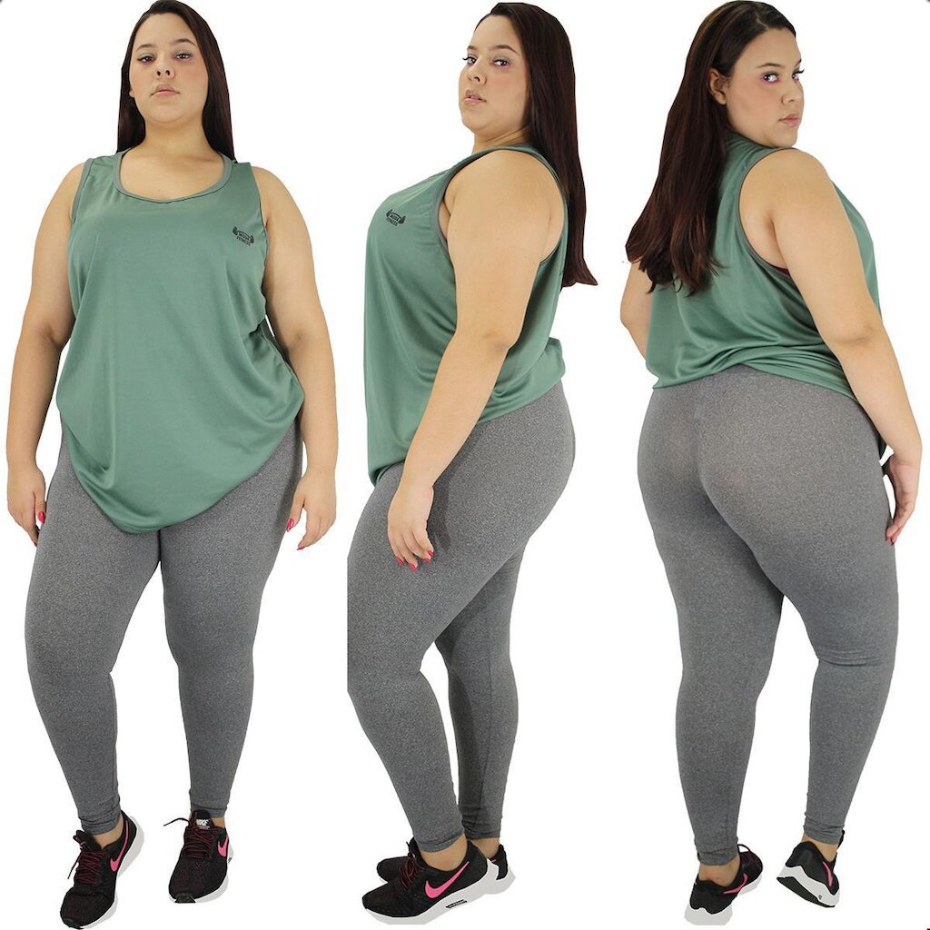 Regata Feminina Fit Plus Size Fitness Academia