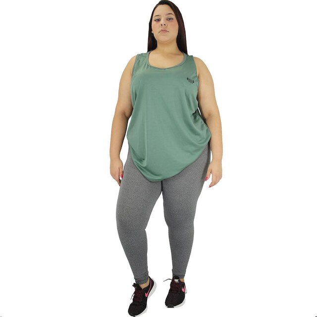 Regata Feminina Fit Plus Size Fitness Academia