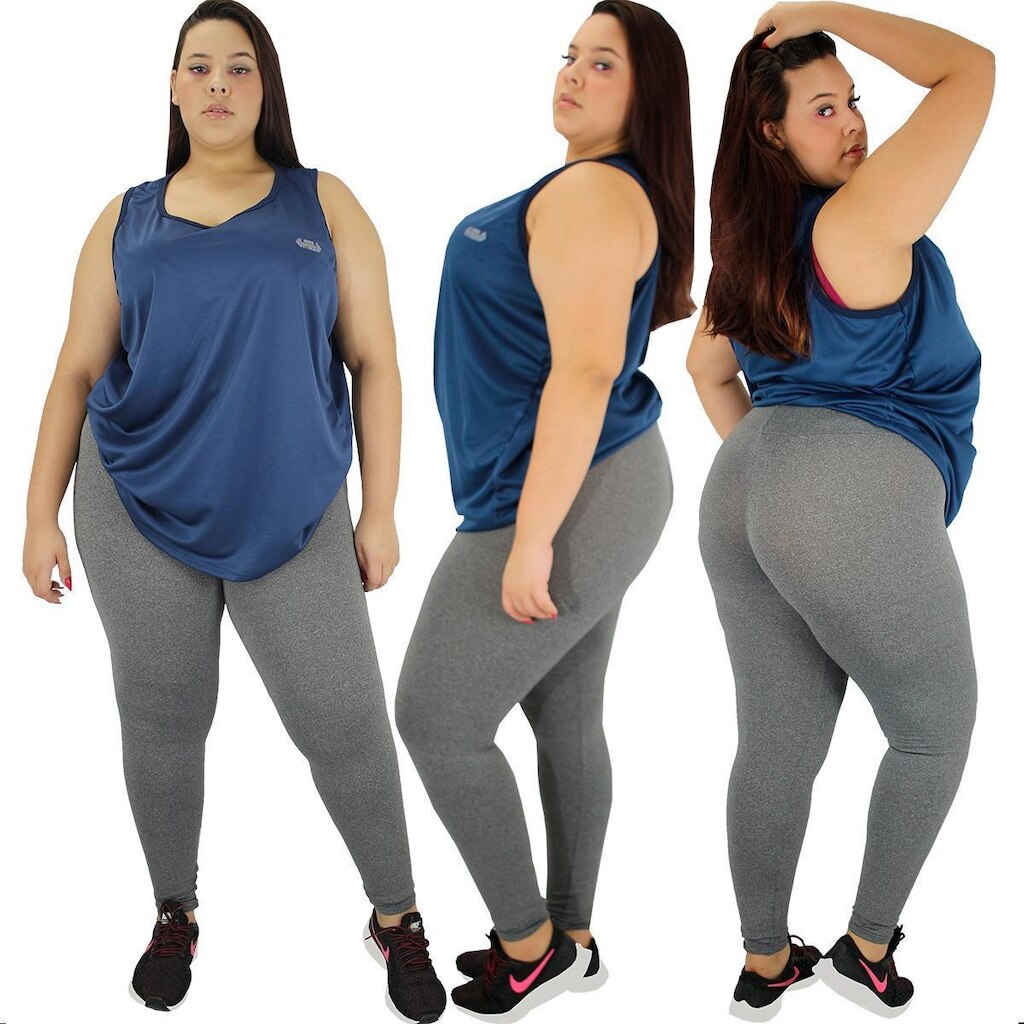 Regata Feminina Fit Plus Size Fitness Academia