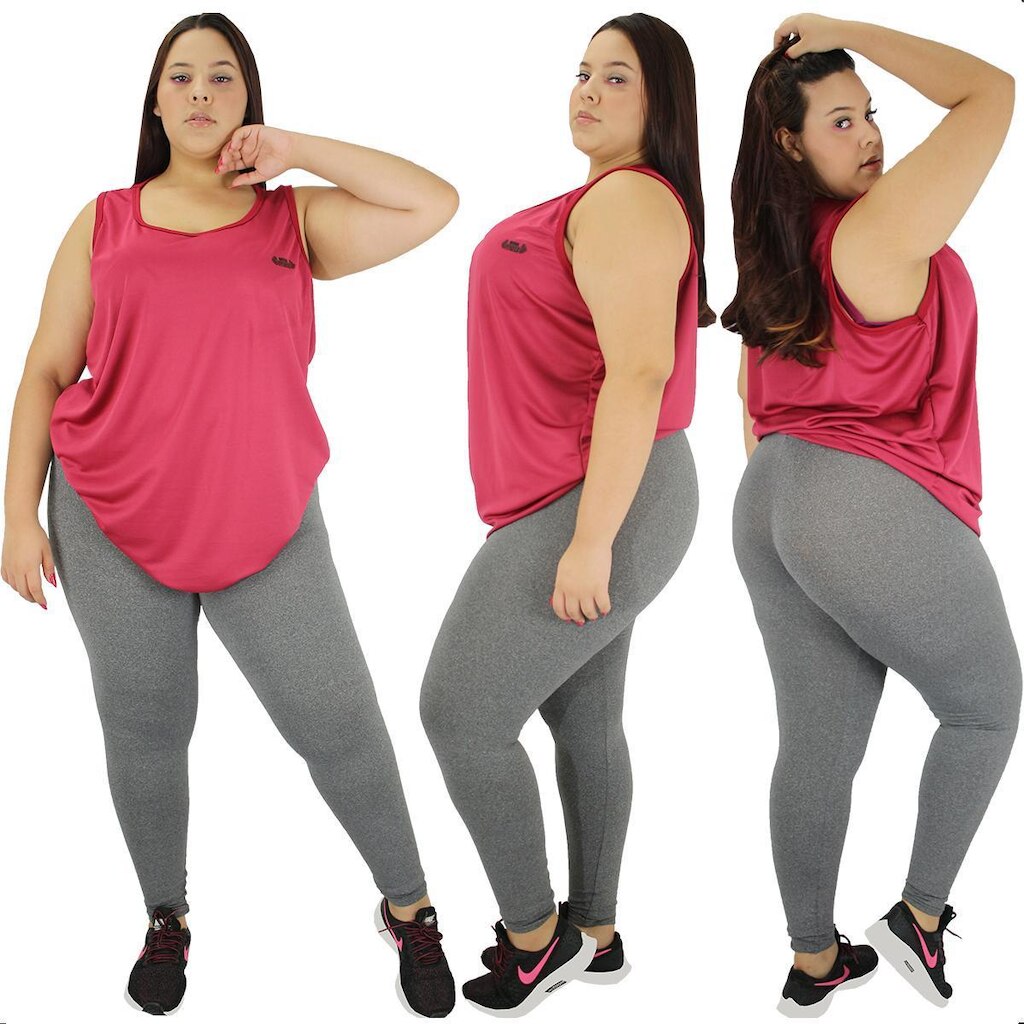 Regata Feminina Fit Plus Size Fitness Academia