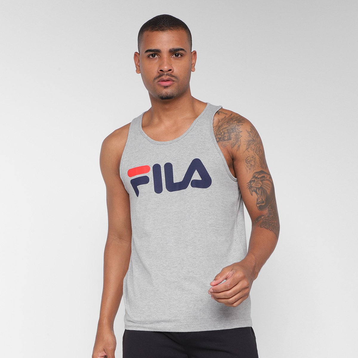 Regata Fila Letter Masculina - Mescla Escuro é ruim? Regata Fila Letter Masculina - Mescla Escuro é boa?