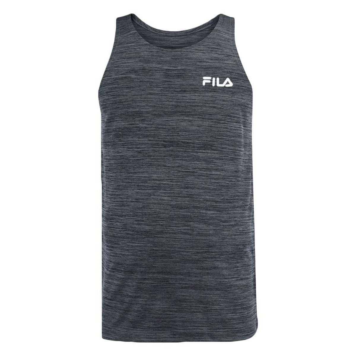 Regata Fila Sport Melange Masculina - Preto+Branco Menor preço em Regata Fila Sport Melange Masculina - Preto+Branco