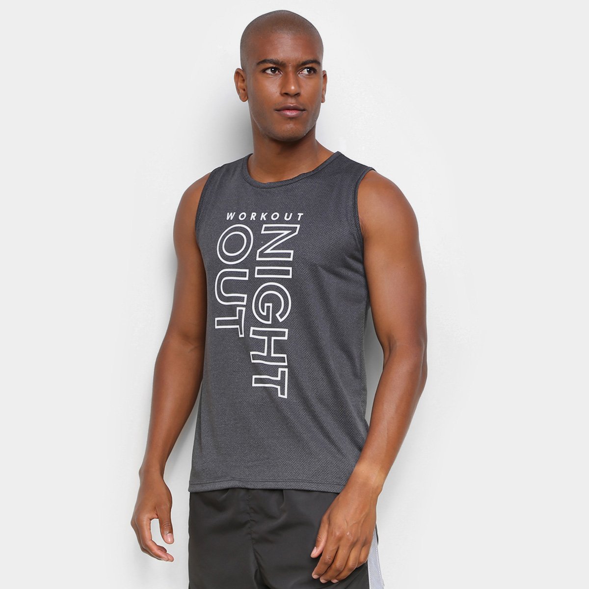 Regata Gonew Dry Touch Night Out Masculina - Cinza Menor preço em Regata Gonew Dry Touch Night Out Masculina - Cinza