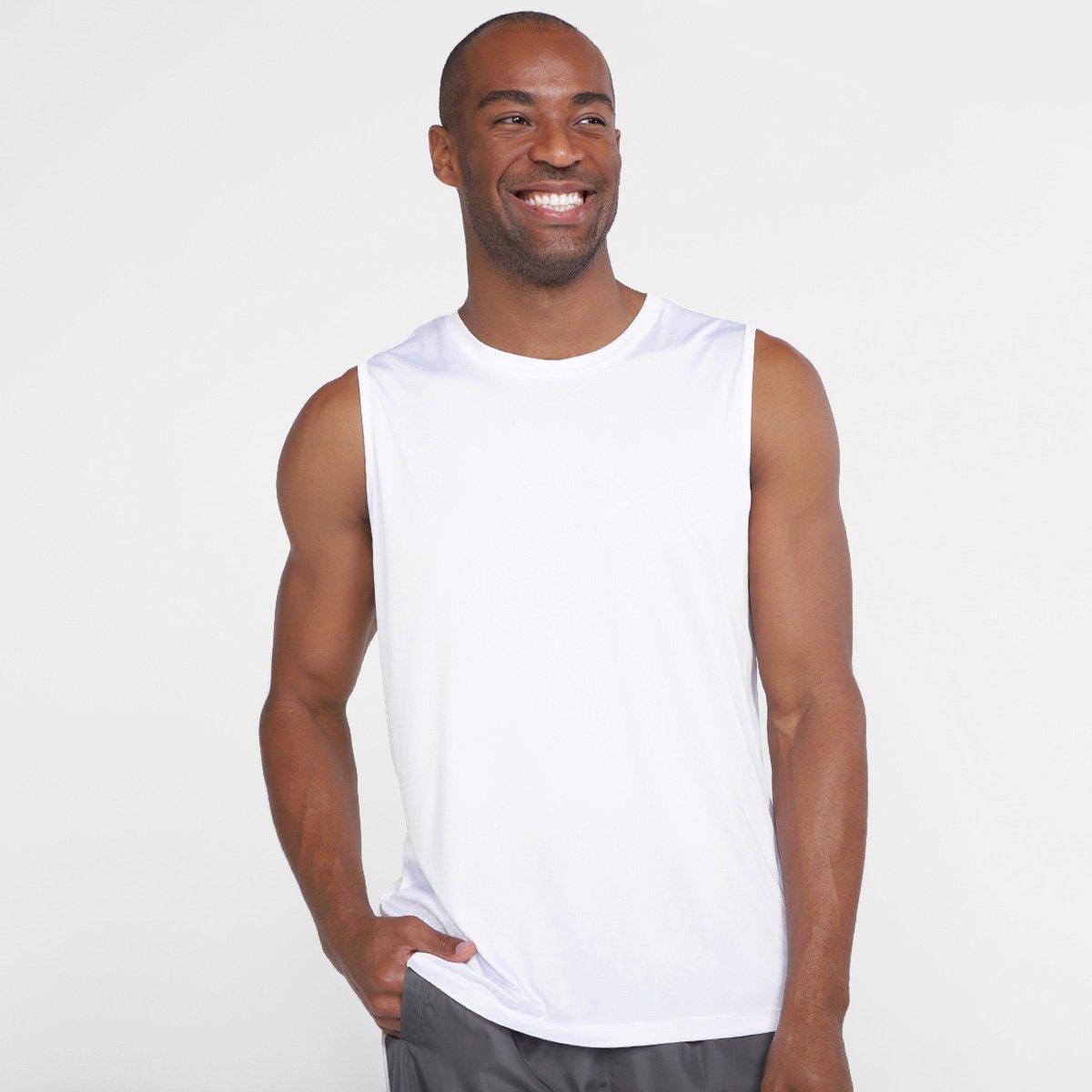 Regata Gonew Workout Masculina - Branco Menor preço em Regata Gonew Workout Masculina - Branco